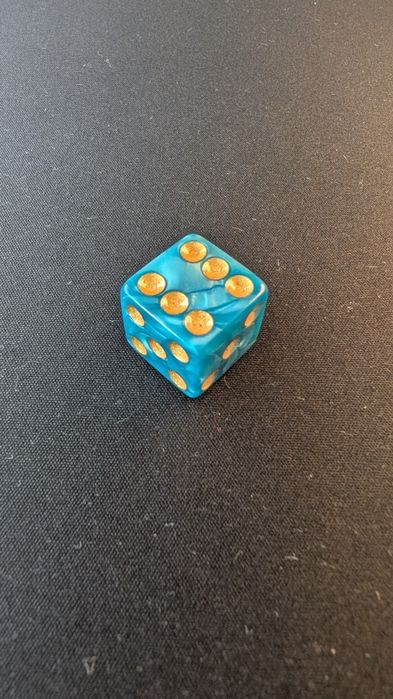 Dados D6 – Azul Turquesa & Dourado | Runes & Dragons