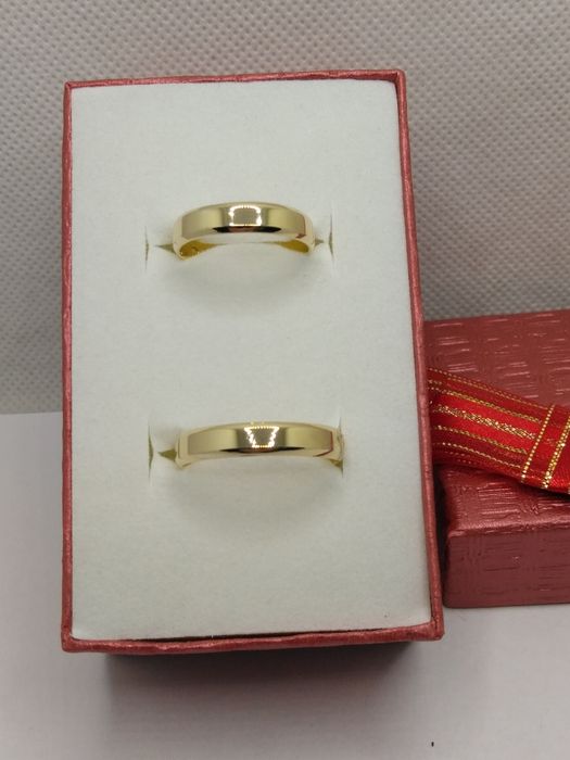 Złote obrączki fazowane płaskie, złoto 585 rozmiar 14, 25