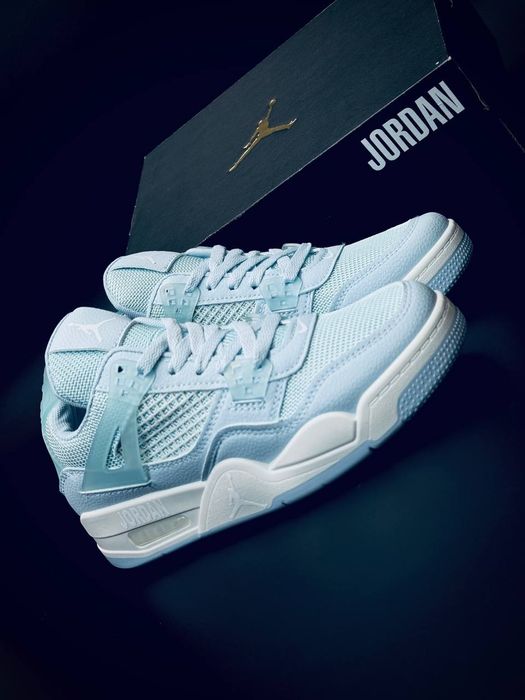 Nike Jordan Aura 4 blue шкіряні кросівки жіночі голубі/ найк джордан
