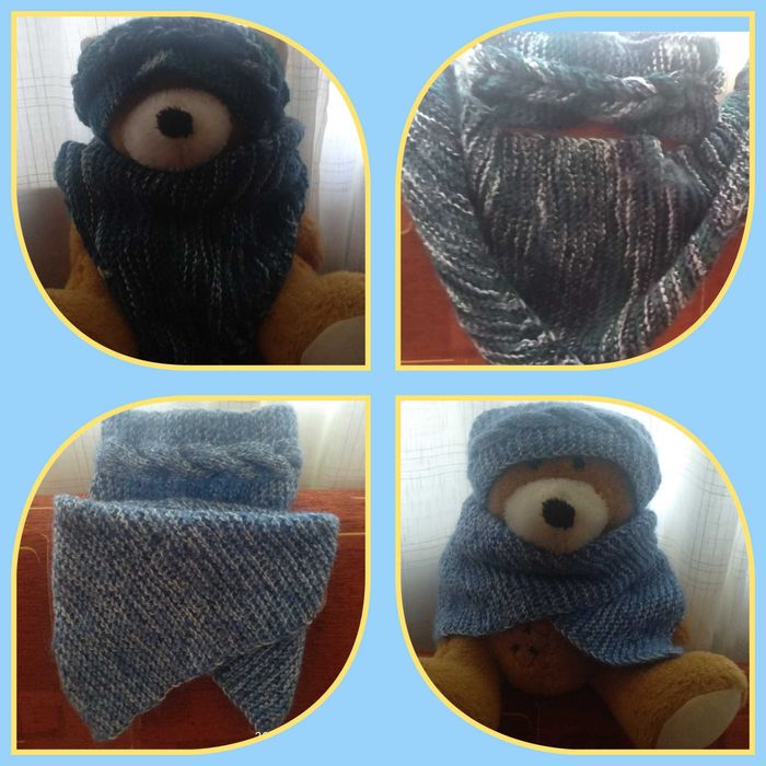 ręcznie robione, zestaw z opaską i szalikiem