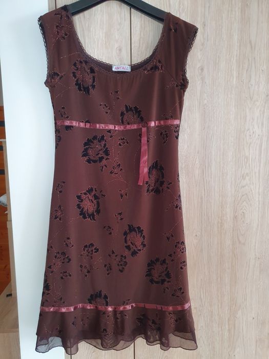 Sukienka brązowa brokat L/ XL