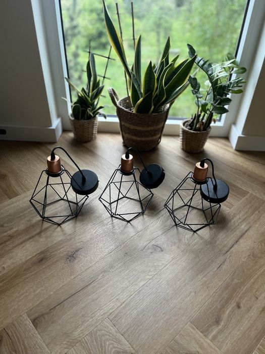 Lampa Wisząca Żyrandol Pająk Diament Miedź LED