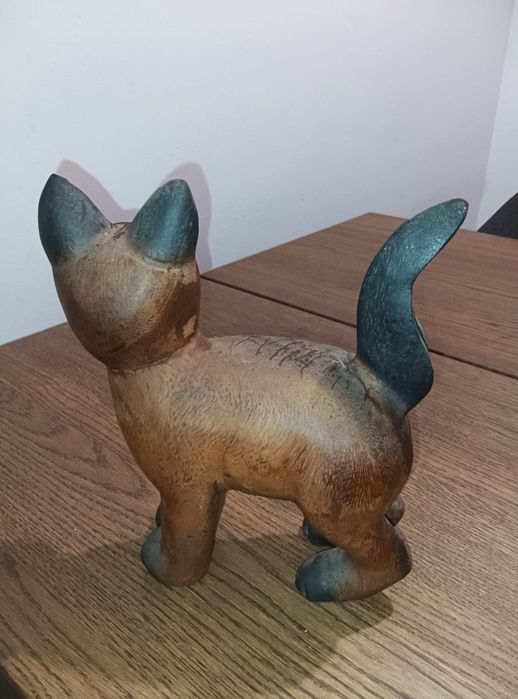 Gato decoração em madeira