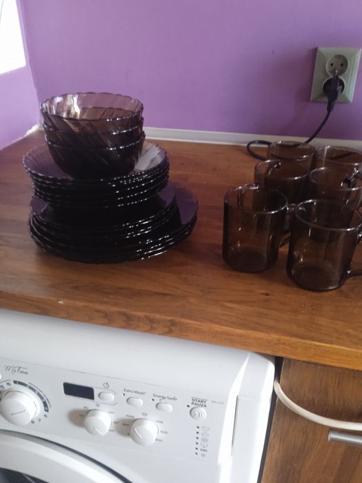 Komplet talerzy szkło dymne vereco 45