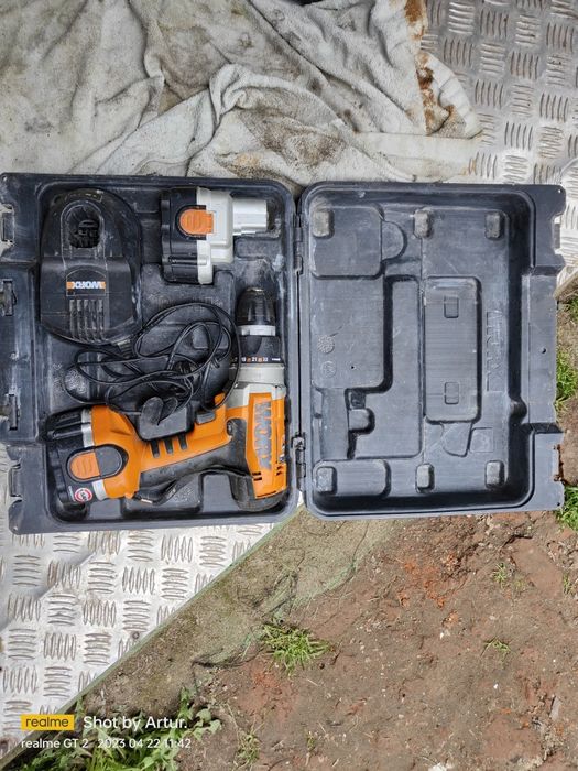 Wkrętarka worx 2 baterie ładowarka walizka