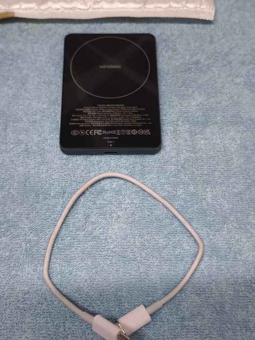 Carregador Magnético Qi 2 Sem Fio PD20W Super Rápido para Powerbank Magsafe para iPhone, Apple Watch, Samsung, Xiaomi