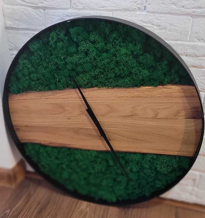 Zegar 60cm ścienny Loft, Industrial, Chrobotek. Rękodzieło, Prezent