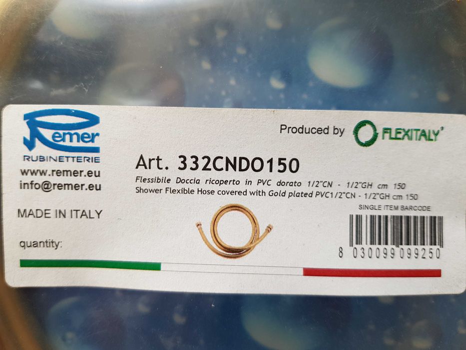 Лейка для душа EMMEVI TIFFANY CO2403 OR Золото Шланг для душу REMER