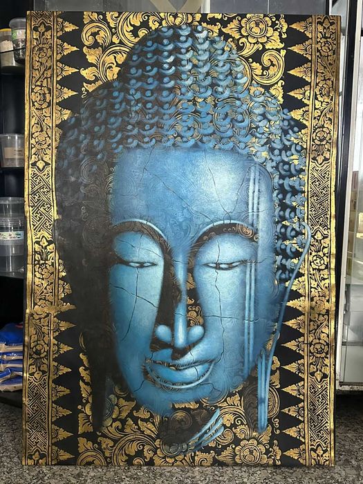 Arte Buddha em Tecido com Detalhes Dourados – de Bali, Vários