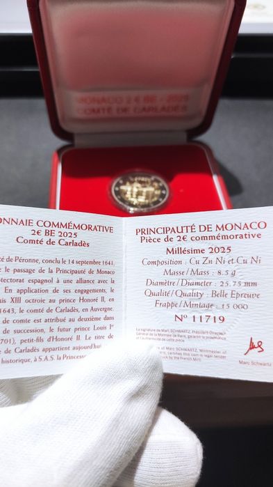 2€ Mónaco 2025 – Moeda Comemorativa Proof (envio incluído)