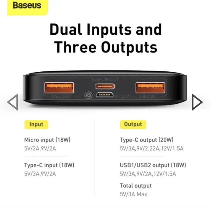 Павербанк Baseus Q Pow 10000mAh 15W / 20W