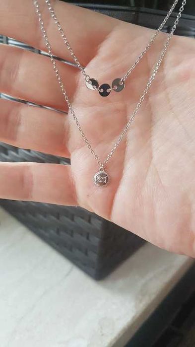 Śliczna podwójna srebrna celebrytka 925 nowa