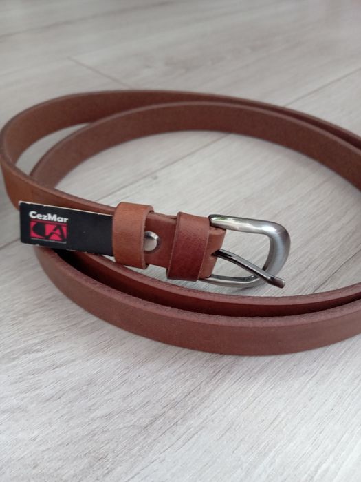 Pasek damsk(wąski)skórzany