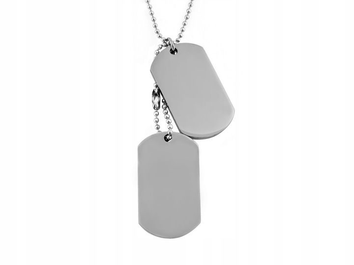 Nieśmiertelnik Z Grawerem X2 Męski, Stal Chirurgiczna Grawer Mechanicz