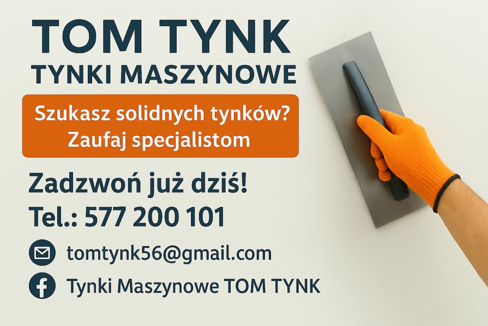 Tynki maszynowe gipsowe hybrydowe Wałcz Piła okolice