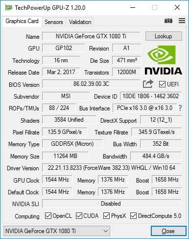 Msi 1080ti 11gb 352bit Duke