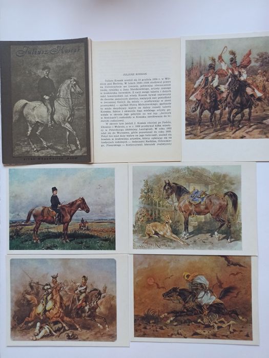 Juliusz Kossak reprodukcje obrazów na kartkach