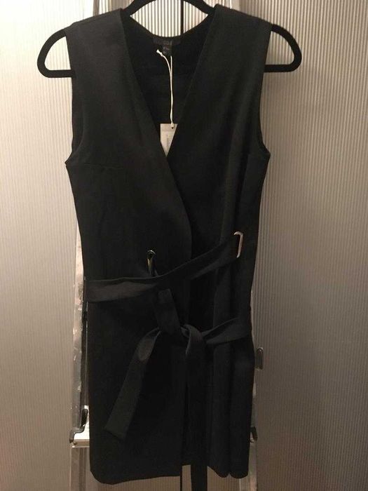 COS tunika bez rękawów z paskiem czarna XS NOWA