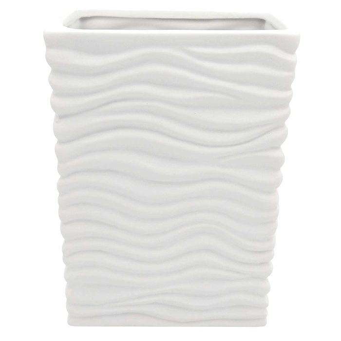Wazon na kwiaty biały duży flakon ceramiczny prostokątny 23cm