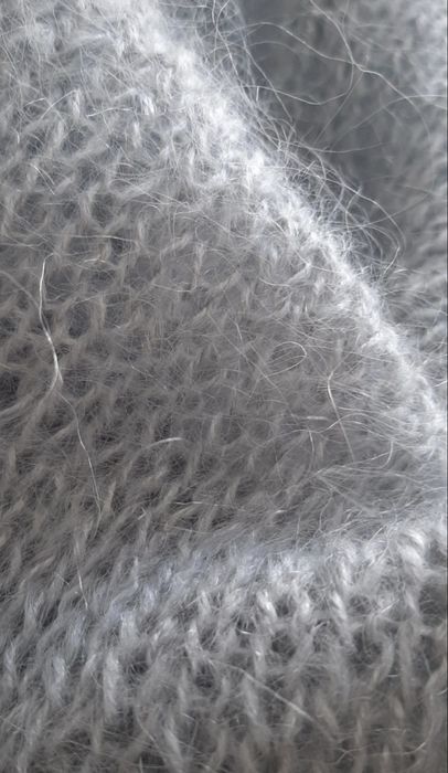 Sweter moherowy handmade jasno szary