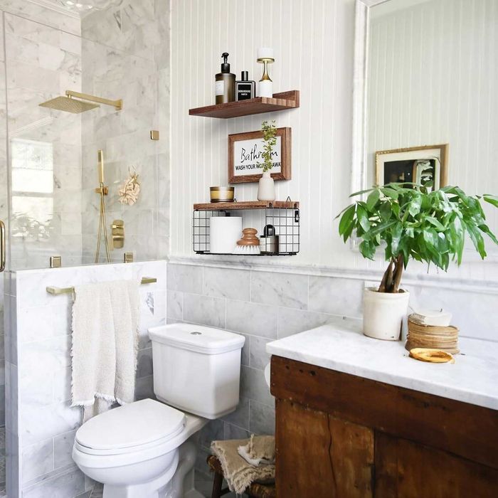 Regał ścienny półka trzy częściowa drewniana uniwersalna 40 x 15 cm