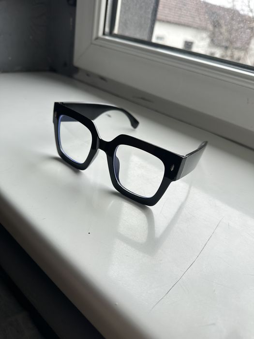 Okulary zerówki gruba ramka