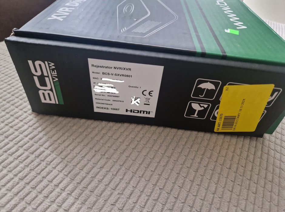 Rejestrator BCS VIEW BCS-V-SXVR0801, 4Mpx | Gwarancja do 12.2027