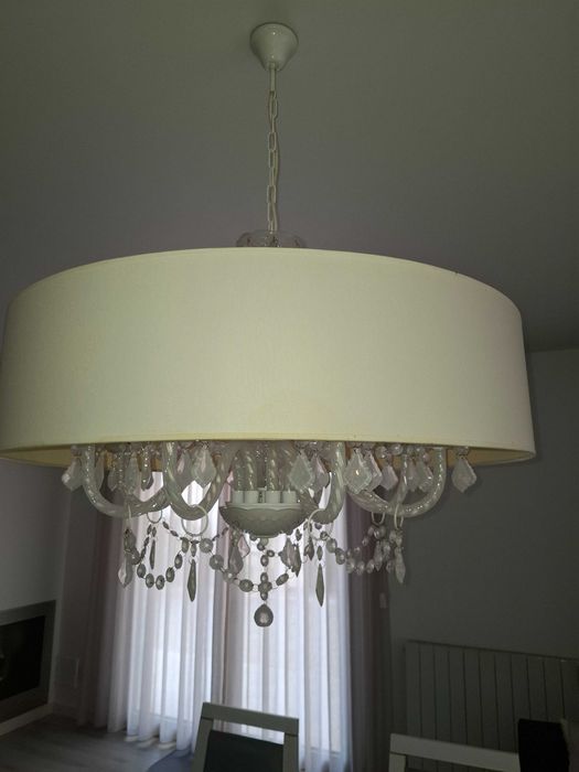 Candeeiro pendente com cristais estilo vintage