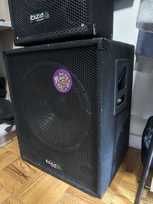 Colunas Ibiza ( 2 Tops/ 1 Subwoofer amplificado)