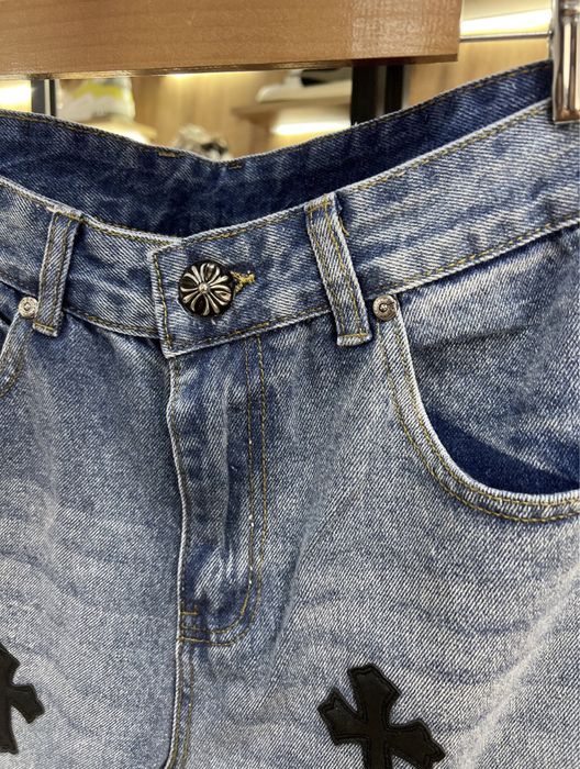 Джинси CHROME HEARTS Chest Blue / Black Logo