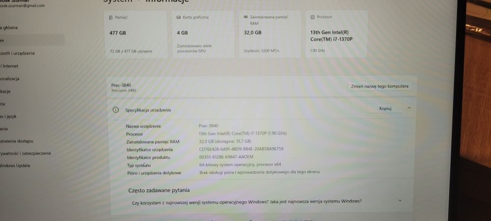 Dell Precision 3480 i7 32GB RAM NVIDIA RTX A500