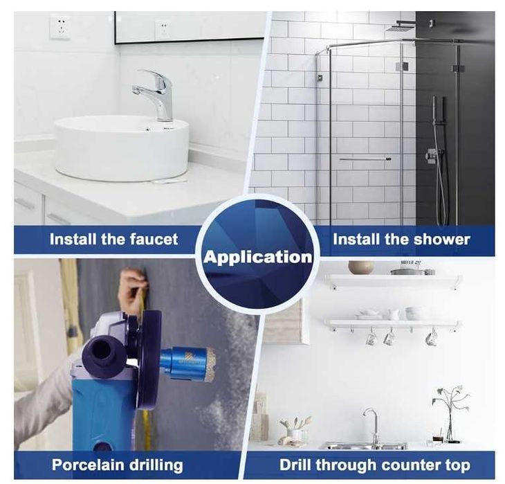 Zestaw 5 otwornic diamentowych do gresu M14 + adapter BRSCHNITT