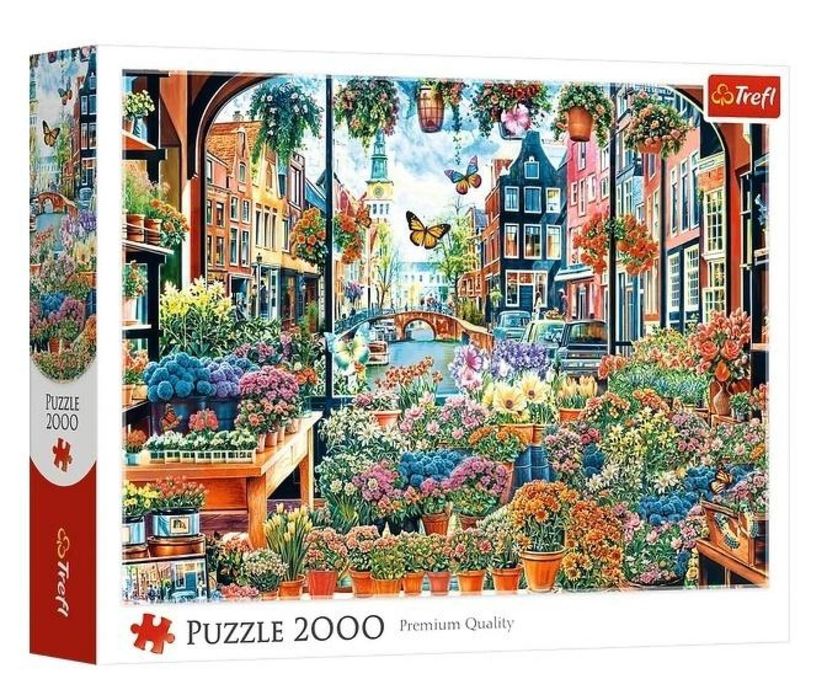 Puzzle 2000 Kwiaciarnia w Amsterdamie TREFL ,340x259 mm