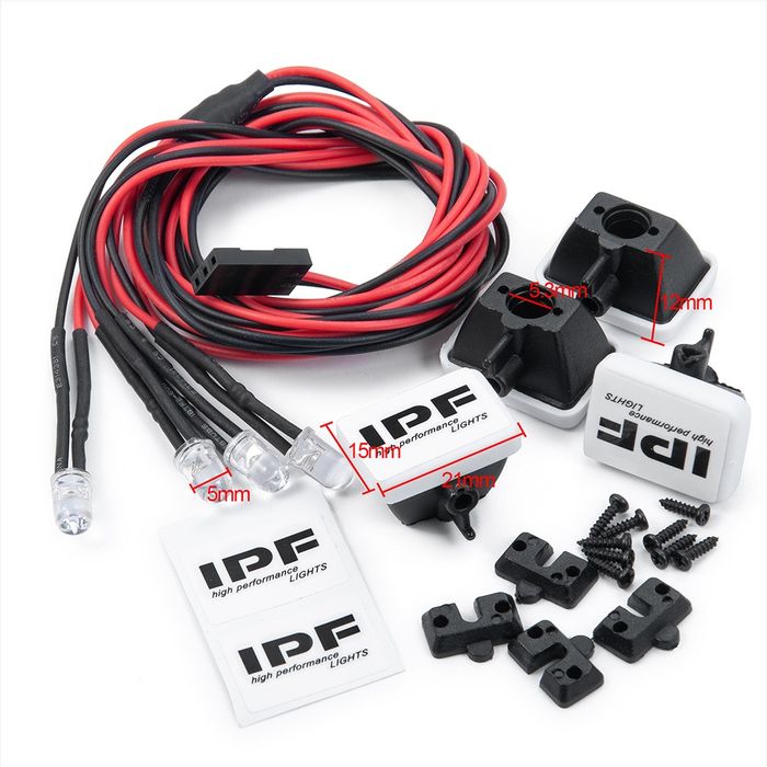 Oświetlenie LED do modelu rc 4 reflektory IPF 6-7,4V wltoys relly HPI