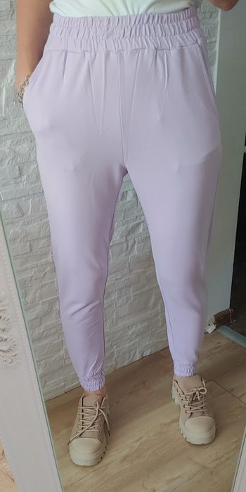 Spodnie dresowe lilowe bawelna nowe