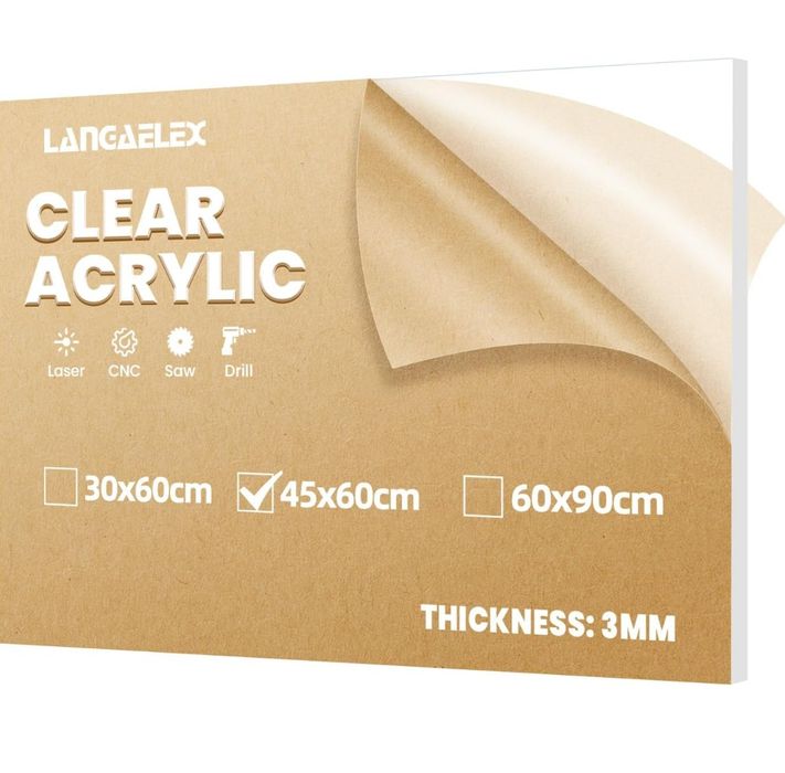 Panel szklany akrylowy Langaelex 450 x 600 x 3 mm