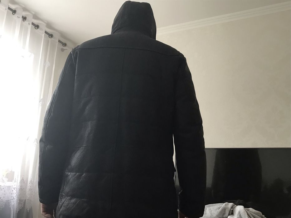 Английский Кожаный премиум пуховик Allan Clark 50—52, XL