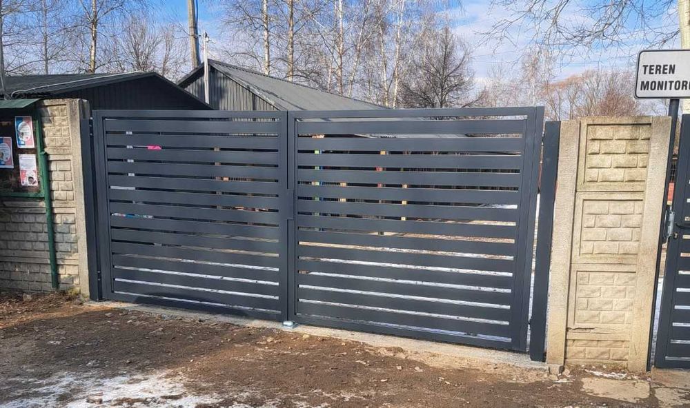 Brama przesuwna, dwuskrzydłowa,furtka, panel, ocynk,aluminium