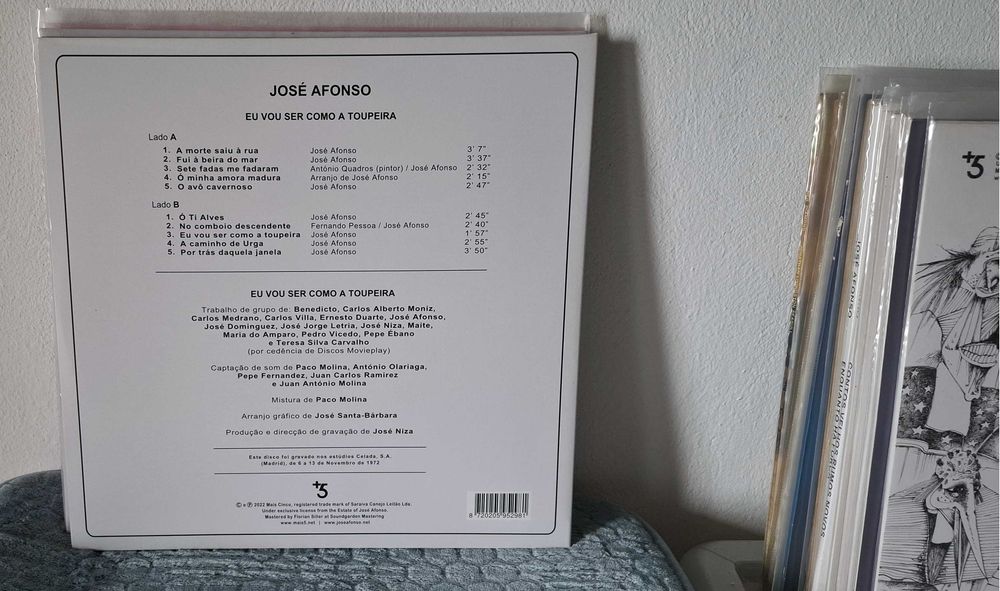 Eu Vou Ser como a Toupeira - (LP de José Afonso, como novo)