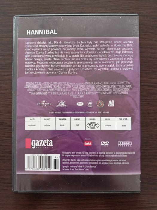 Hannibal - Film DVD STAN IDEALNY