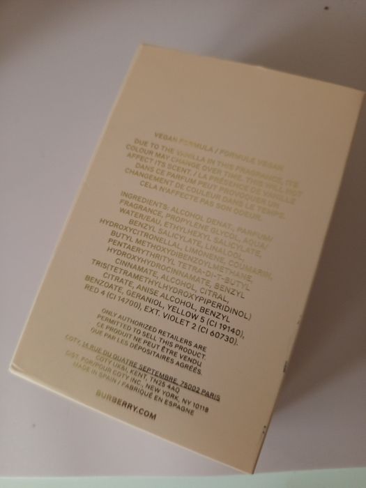 Pudełko po perfumach Burberry Goddes