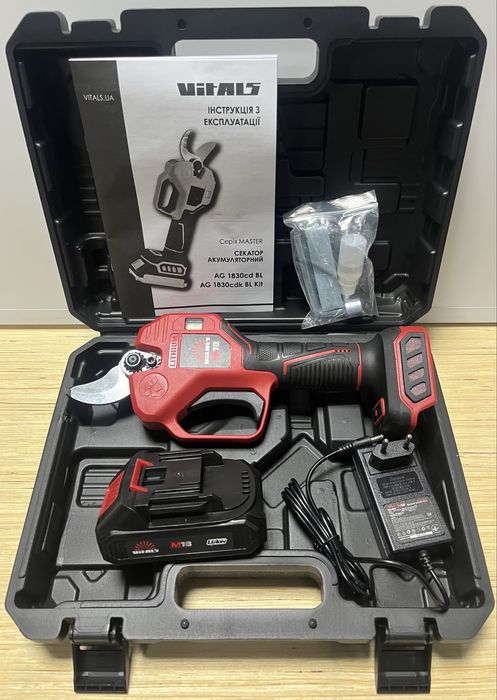 Секатор акумуляторний Vitals Master AG 1830cdk BL Kit/ 30 мм/Гарантія