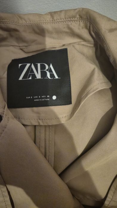 Płaszcz beżowy camel Zara S/M