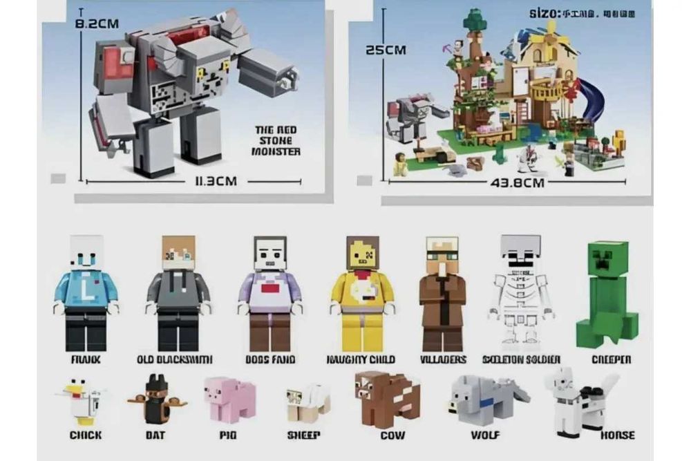 Лего Майнкрафт конструктор будинок з млином та горкою 1016 деталей