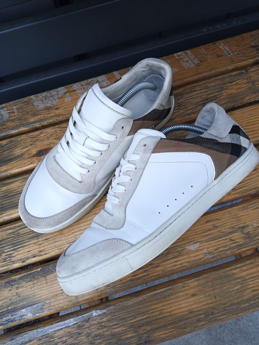 Burberry Leather, Suede and House Check Sneakers men's