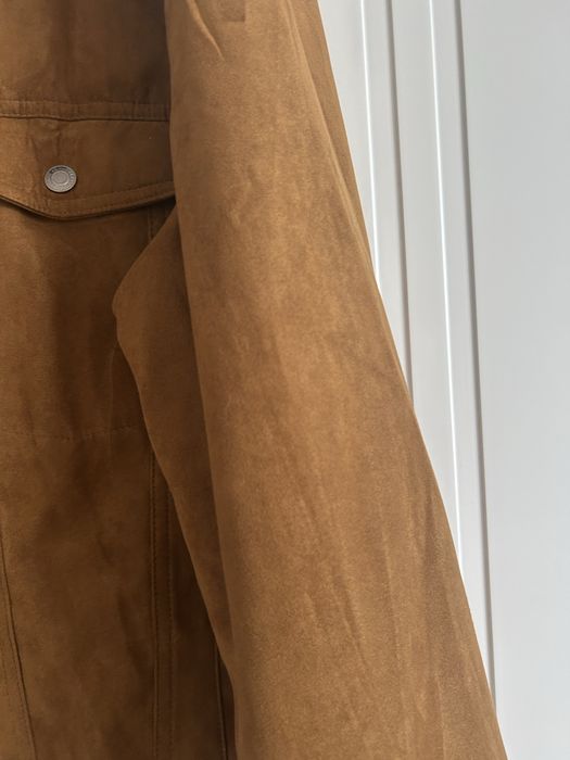 Жакет куртка чоловіча замшева коричнева pull bear 42 L/M