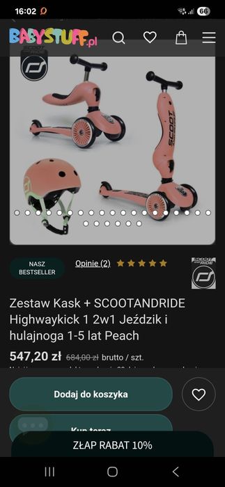 Hulajnoga scoot and ride 2w1 + kask