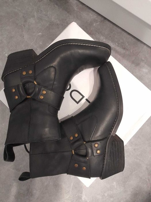 botki kowbojki skóra naturalna