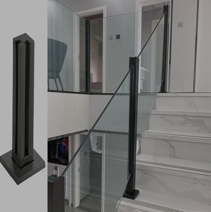 Słupek narożny balustrady szklanej stał nierdzewna