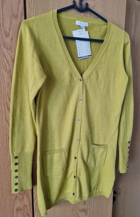 Sweter, rozpinany na guziki, zielony, rozm. S, Brookshire